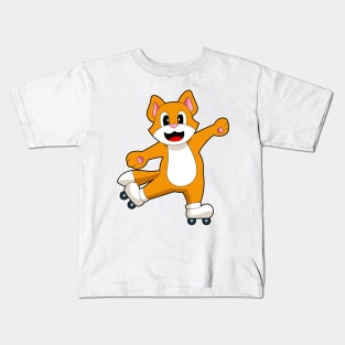 Cat Inline skating Roller skates Kids T-Shirt